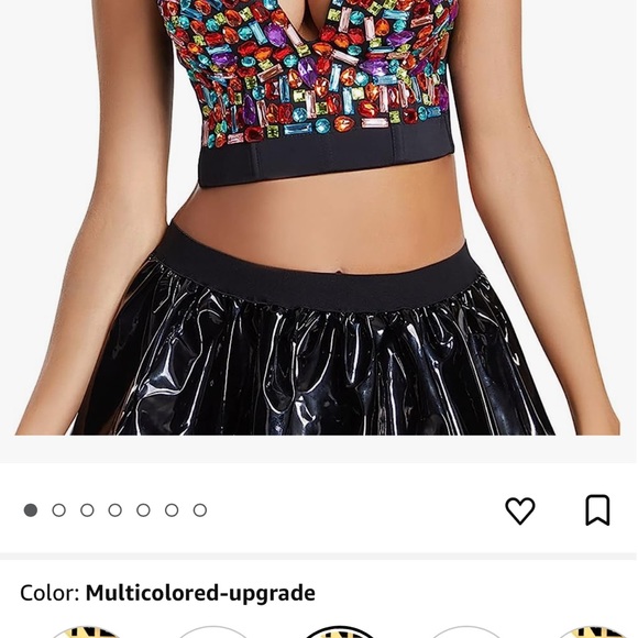 Women's Colorful Rhinestone Push Up Bra - Picture 3 of 3